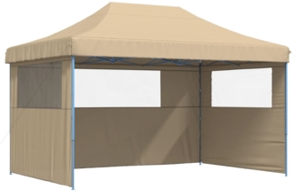 vidaXL Partyzelt Faltbar Pop-Up mit 3 Seitenteilen Beige 4004967