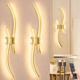 Rosnek Wandleuchte Kabellose LED Wandleuchte, wiederaufladbar, dimmbar mit Fernbedienung, LED fest integriert, 3000–6000K stufenlos, Touch-Steuerung, für Wohnzimmer & Schlafzimmer