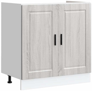 vidaXL Spülenunterschrank Porto Grau Sonoma 80x46x81,5cm Holzwerkstoff 853933