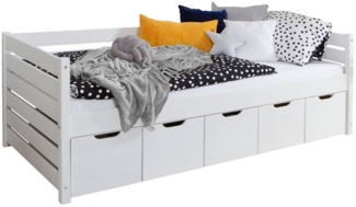 Funktionsbett "Naomi" 120x200 Kiefer massiv inkl. Schubkästen nach Wahl