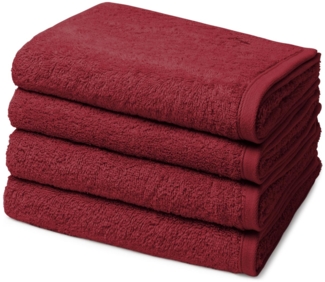 Ross Vita 4 tlg. Frottier-Set - 4 X Handtuch (50 X 100cm) - 520 g/m2 - Marsala