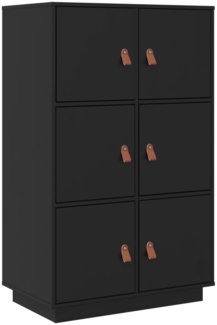 Highboard Schwarz 67 x 40 x 108,5 cm Massivholz Kiefer [820176]