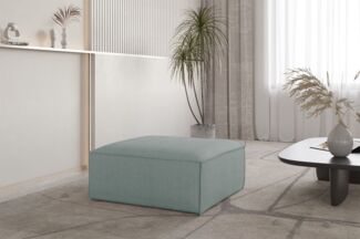 Polsterhocker Designerhocker CELES PREMIUM 85x85 cm in Stoff Scala Saphirblau