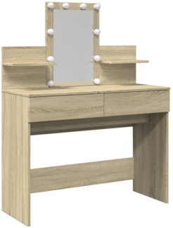 vidaXL Schminktisch mit LED-Beleuchtung Sonoma-Eiche 100x40x130 cm 848201