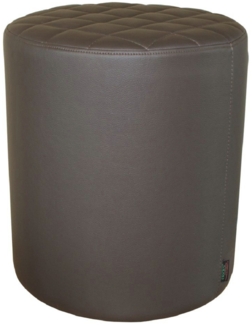 einrichtungsdesign24 Polsterhocker Leichtgewicht Rautensteppung Hocker Sitzpouf aus Kunstleder (Hocker mit Kunststofffüßen), Rautensteppung, Kunstleder
