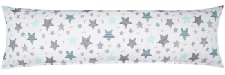 Heubergshop Seitenschläferkissenbezug, (1 Stück), 40x145 cm Reißverschluss lange Seite 100% Baumwolle Sterne (KY-560-1)
