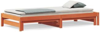 vidaXL Tagesbett Ausziehbar Wachsbraun 90x190 cm Massivholz Kiefer 844404