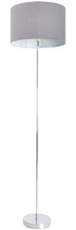 Stehlampe Wohnzimmer Textil Schirm Stehleuchte Schlafzimmer Stoff Grau 2051216