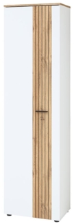 Garderobenschrank Spike / Sparks , Holzwerkstoff , Weiß, Holzfarben , 57 x 202 x 38 cm