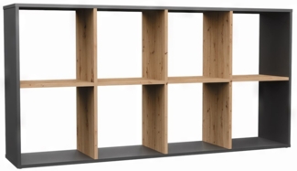 Selsey 'Malax' Offenes Standregal, 8 Fächer, Artisan-Eiche/Anthrazit, 75 x 147 x 30 cm