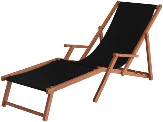 Liegestuhl XXL extra schwere Ausführung Sonnenliege Holz Deckchair Massivholz Gartenmöbel V-10-500