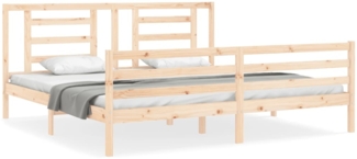 vidaXL Massivholzbett mit Kopfteil 200x200 cm 3194721