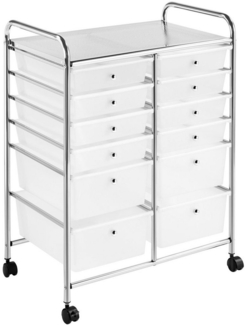 Yaheetech Beistellwagen, Rollwagen mit 12 Schubladen und Metallgestell