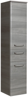 Midischrank Atlanta / Alika , Holzwerkstoff, Metall , Grau , 30 x 141 x 33 cm