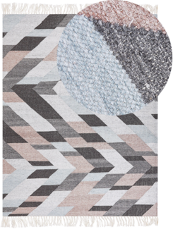 Teppich Jute mehrfarbig 160 x 230 cm geometrisches Muster Kurzflor NAKKAS