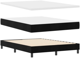 vidaXL Boxspringbett mit Matratze Dunkelgrau 80x200 cm Samt Schwarz 3340330