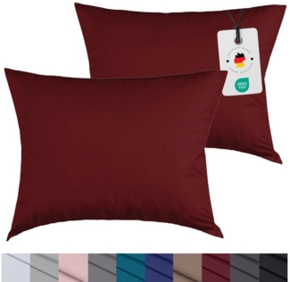 Carpe Sonno Kissenbezug Mikrofaser Kissenbezug im 2er Set aus 100% Polyester - Uni, (2 Stück), Kopfkissenbezug 40 x 40 cm, Uni Rot einfarbig