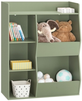 SoBuy Bücherregal KMB55, Montessori Regal Kinderregal Aufbewahrungsregal Spielzeugtruhe, mit Ablagefächern und Fächern, Standregal, Regal Kinderzimmer