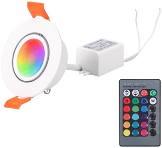 Rosnek LED Einbaustrahler 3W, 16 Farben, Fernbedienung, Für Wohnzimmer Flure Bühne, RGB, Party Indoor Deko
