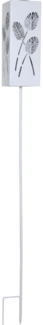 LED-Solarstab "Albaleaf", Metall, Weiß, 9,5x90 cm, warmweiß