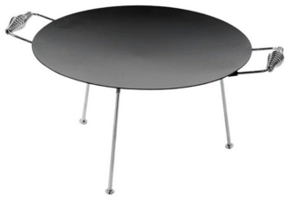 TRUE NORTH Grillplatte Gusseisen Pfanne mit Dreibein Ø 47 cm