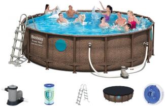 Bestway Power Steel Vista Pool Set 549x122 Rattan 56977