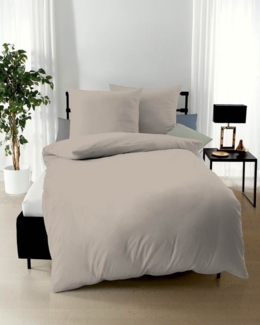 Kaeppel Bettwäsche Mako Satin 155x220 cm Kissen 80x80 cm cappuccino