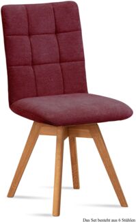 Esszimmerstuhl drehbar (6er-Set) Doria 47x91x60 Eiche geölt/Marsala
