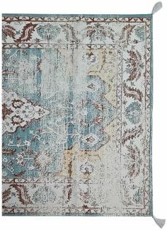 Teppich DKD Home Decor Antiker Finish Blau Baumwolle Araber Randbereich (120 x 180 x 1 cm)