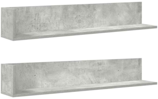 vidaXL Wandregale 2 Stk. Betongrau 100x16,5x16,5 cm Holzwerkstoff 860043