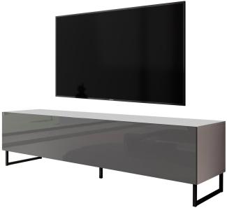 Furnix TV-Schrank Zalvo TV Lowboard Kommode 160 cm breit mit Metallfüßen 3 geschlossene Fächer, elegant & zeitlos schön