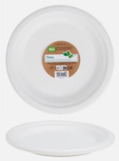 Spectrum Einwegteller Bio Einwegteller 3 Fäcker 40 Stück 23 cm, (40 St)