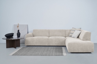 andas Ecksofa Linkka, Breite 282 cm, L-Form, in einem weichen Chenille-Stoff, mit Wellenunterfederung