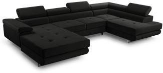 Furnix Wohnlandschaft NILLONA XL-Sofa in U-Form mit Schlaffunktion 2x Bettkasten, Maße 353x90x203 cm, einstellbare Kopfstützen und Armlehnen