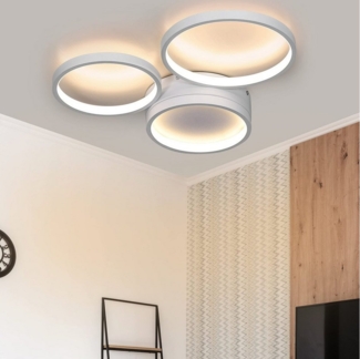 ZMH LED Deckenleuchte 3//4 Flammig Ring Fernbedienung Schlafzimmer, warmweiß-nicht dimmbar, LED fest integriert, Warmweiß, 3000K