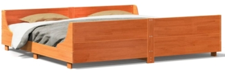 vidaXL Massivholzbett ohne Matratze Wachsbraun 200x200 Kiefernholz 3302272