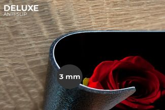 MuchoWow Platzset Rosen - Schwarz - Rot, (6-St), Platzsets, Tischset, Abwaschbar, Tischsets, Platzdeckchen