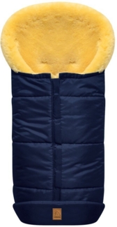 Heitmann Felle Fußsack Eisbärchen - Lammfell Winterfußsack - Premium Qualität, mit echtem Lammfell, für Kinderwagen & Buggy, 6 Gurtschlitze, waschbar