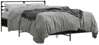 vidaXL Bettgestell Schwarz 135x190 cm Holzwerkstoff und Metall 3280072