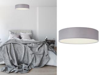 smartwares LED Deckenleuchte, Dimmfunktion, LED wechselbar, Warmweiß, mit Stoff Lampen-schirm Grau Design-klassiker für Treppenhaus, Ø 40cm