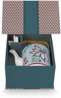 PIP STUDIO Flower Festival Oriental Geschenkset Teekanne blau 1l