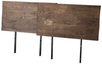 riess-ambiente Ansteckplatte WILD OAK 50cm smoke finish · Verlängerungsplatten aus Wildeiche, Set, 2St, Esszimmer · Massivholz · geölt · Baumkante · Holzmaserung · Metall