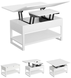 MSMASK Couchtisch höhenverstellbare, 3-in-1 Multifunktionaler Wohnzimmertisch (1-St), 50D x 100W x 53H, Weiß