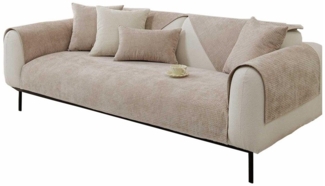 Coonoor Sofahusse Hussen-Set Sofa Abdeckung Kissen Chenille-Sofabezug für 1/2/3/4 Sitze, rutschfest L Form Sofaüberwurf