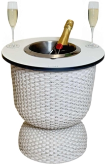 COOTAB Cooler Table PARIS Beistelltisch mit Edelstahl-Kühler - Champagner
