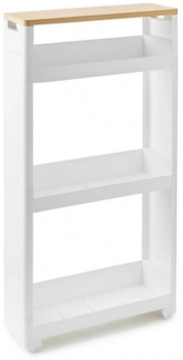 Betty Bossi Badregal Nischenregal mit Rollen 45×17×88 cm weiß Regal Badezimmer Küche, Steck-Montage