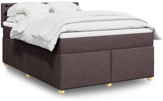 vidaXL Boxspringbett mit Matratze Dunkelbraun 160x200 cm Stoff 3289048