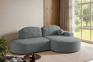 Ecksofa Schlafsofa Sofa GIRONA Stoff Arena Dunkelgrau Ottomane Rechts