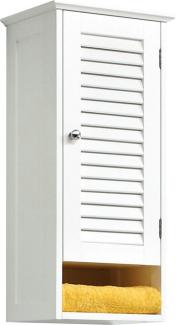 Saphir Hängeschrank Quickset 928 Wand-Badschrank, 1 Tür, 1 Einlegeboden, 1 Nische Badezimmer-Hängeschrank, 32 cm breit, Weiß, Landhaus-Stil