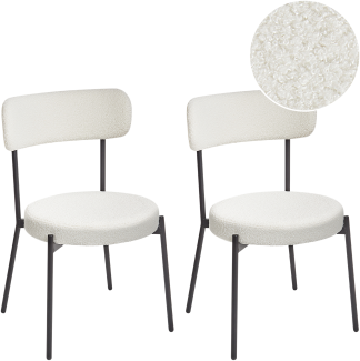Esszimmerstuhl 2er Set ALLISON Bouclé Weiß